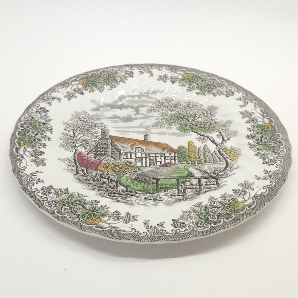 Vtg Franciscan The Brook Dinner Plate Wall Display Staffordshire Cottage 60s - Picture 2 of 5
